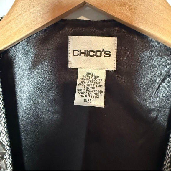 Chico's Tweed Gray with Gold and Silver Beaded Vest, Size 1 (8/10) - Picture 4 of 8